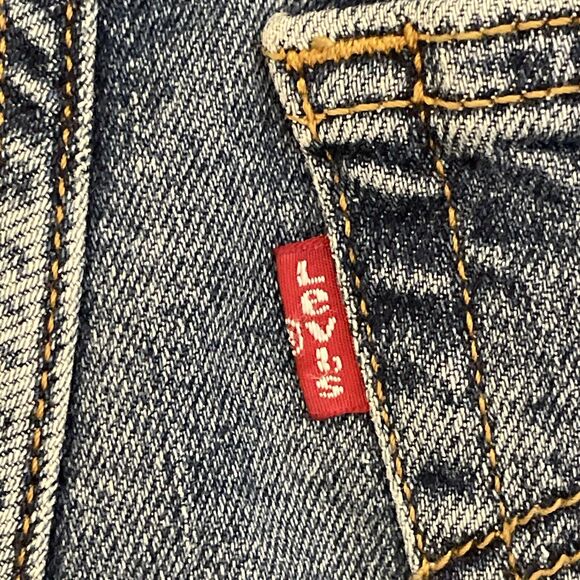 Levi's Womens Blue Denim Jeans Size 28 Buttonfly Ribcage Straight Ankle Stretch - Picture 5 of 13